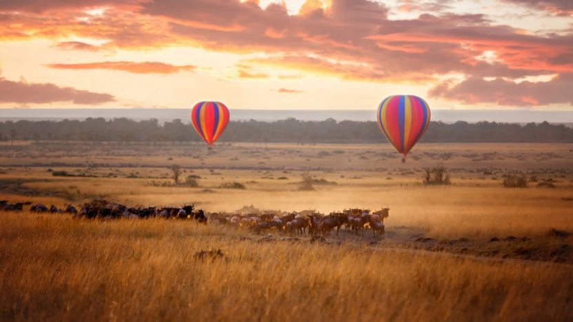 hot air balloon Karibu Kenya