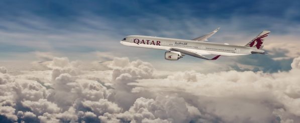 Qatar Airways Plane in flight 